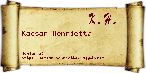 Kacsar Henrietta névjegykártya